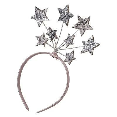 Abbildung von Ginger Ray Girls Blush Pink &amp; Silver Sequin Starlight Headband for Christmas Costume Parties