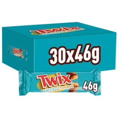 Abbildung von Twix Salted Caramel Schokoriegel Großpackung Schokolade 30 Doppelriegel (30 x 46g)
