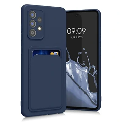 Abbildung von kwmobile Handyhülle kompatibel mit Samsung Galaxy A52 / 5G A52s Hülle Handy Cover Fach für Karten in Dunkelblau