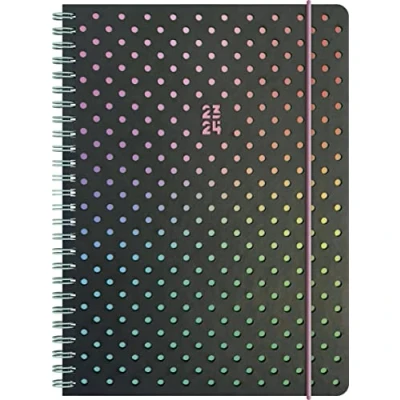 Abbildung von BRUNNEN Schülerkalender „Disco“ 2023/2024 2 Seiten = 1 Woche A5 schwarz/pink