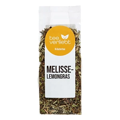 Abbildung von teeverliebt Melisse Lemongras Kräutertee, loser Kräutertee mit Zitronenmelisse, und Zitronenmelissen Stiele, Mischung, 50g