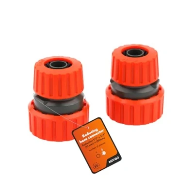 Abbildung von Mivos 2 x Schlauchkupplung 1/2 Zoll auf 3/4 Schlauchreduzierungsstück Gartenschlauch Reparatur Verbindungsstück (13mm) mal (19mm) Made in EU