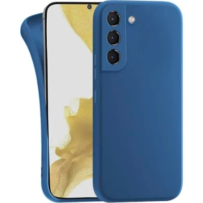 Abbildung von MyGadget Hülle kompatibel mit Samsung Galaxy S22 robuste Handyhülle TPU Case Slim Silikonhülle Back Cover Kratzfest Schutzhülle Matt Dunkelblau