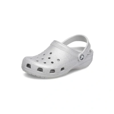 Abbildung von Crocs Classic Pantolette flach für Kinder, Größe: 28/29, Silver glitter Schuhe