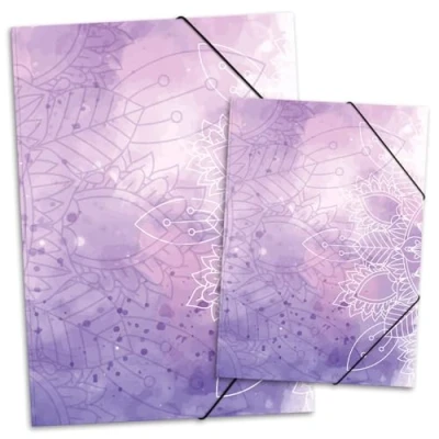 Abbildung von itenga Set Zeichenmappe DIN A3 und Sammelmappe A4 mit Motiv Gummizugmappe für Kinder Jugendliche Schüler Mädchen Jungen (Set Mandala)