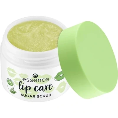 Abbildung von essence lip care SUGAR SCRUB, Lippenpeeling, Nr. 02, Grün, feuchtigkeitsspendend, regenerierend, pflegend, vegan, ohne Konservierungsstoffe, Parabene, Mikroplastikpartikel, 1er Pack (9g)
