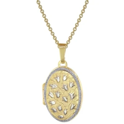 Abbildung von trendor 75978 Medaillon 333 Gold (8 Karat) + vergoldete Silber Halskette