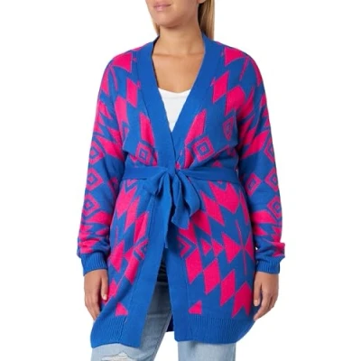 Abbildung von caneva Women&#039;s Damen Offener Strick Cardigan 19025436 CA02, Blau Pink, XS/S Sweater
