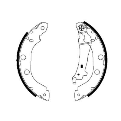 Abbildung von TEXTAR 91052700 Bremsbacken 228,6 42 mit Handbremshebel RENAULT: Kangoo I, I Rapid