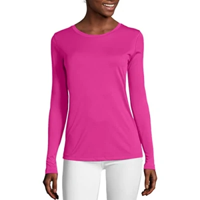Abbildung von Hanes Sport Cool DRI Damen Performance Longsleeve T Shirt, Fresh Berry, Klein