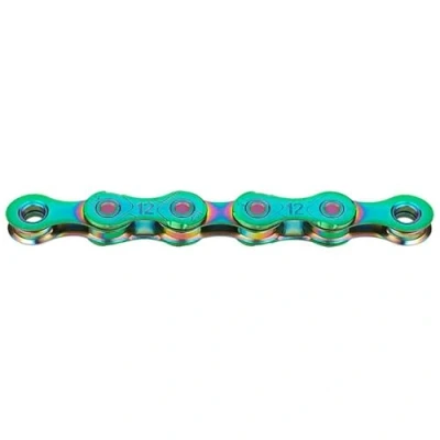 Abbildung von Fahrrad Kette, KMC Fahrradkette, X12 Aurora Green, 1/2&quot; x 11/128&quot;, 126 Glieder, 12 fach, waxed, metallic grün