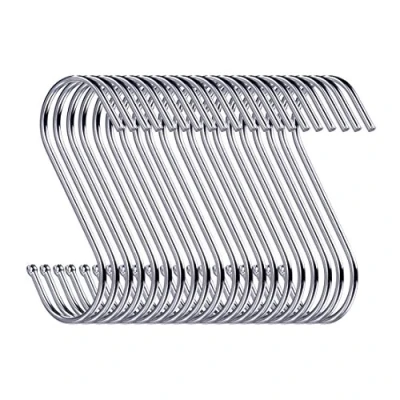 Abbildung von Swatowot 10 Stück S Haken, 9 cm Hängehaken, Haken Garderobe, Zum Einhängen, Kleiderbügel (Silber)