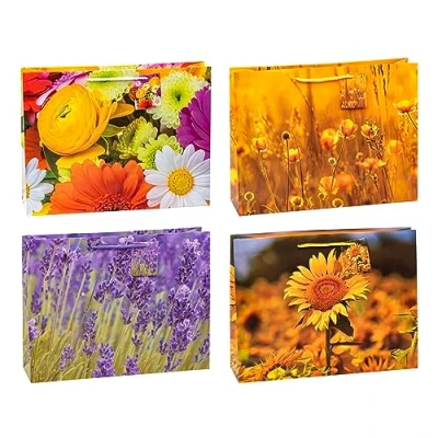 Abbildung von TSI Geschenktüten BLUMEN MIX, 12er Packung, Größe: Shopper (HxBxT 29 x 38 10 cm), Art. Nr. 84413