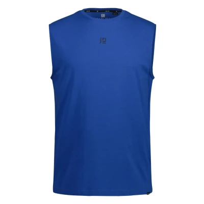 Abbildung von JP1880 TANK Flexnamic Fitness Rundhals RÜCKENPRINT Top, Herren, Größe: 3XL, Titan blau