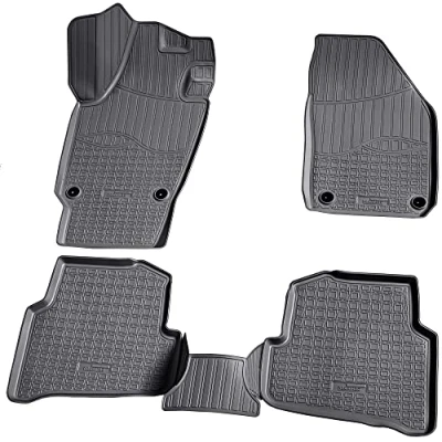 Abbildung von Recambo 3D Gummi Fußmatten kompatibel für VW Polo 6R / 6C BJ ab 2010&gt; Auto Gummimatten Passgenau mit Rand schwarz
