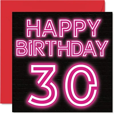 Abbildung von Lustige Geburtstagskarte zum 30. Geburtstag für Männer Frau Neon Glow Karte Vater Mutter Sohn Tochter Bruder Schwester Onkel Tante Cousin 145 mm x Grußkarten