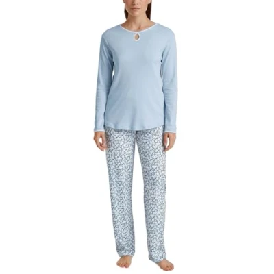 Abbildung von Calida Sweet Dreams LANG Pyjama, Damen, Größe: 36/38, Arctic ice