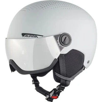 Abbildung von ALPINA ARBER VISOR Q LITE Hochwertiger &amp; Leichter Skihelm Mit Kontrastverstärkendem Visier Für Erwachsene, grey matt, 54 58 cm