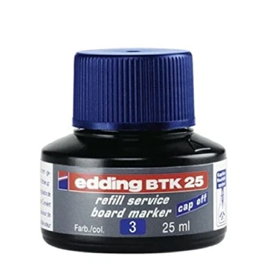 Abbildung von edding BTK 25 Nachfülltinte Whiteboardmarker blau ml mit Tropfendosiersystem, zum schnellen Nachfüllen fast aller