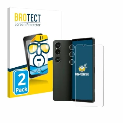 Abbildung von BROTECT (2 Stück Schutzfolie für Sony Xperia 1 VI (Display+Kamera) Displayschutz Folie Ultra Klar