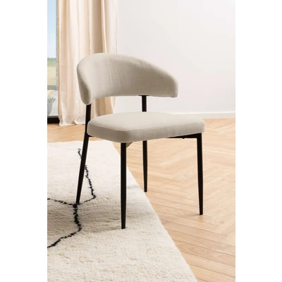 Abbildung von ACTONA GROUP Polsterstuhl (2er Set) in Beige, Polyester,Stahl 56x77x55cm (BxHxT)