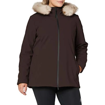 Abbildung von CMP Mittellange Softshelljacke für Damen mit fester Kapuze, Mokka, D34