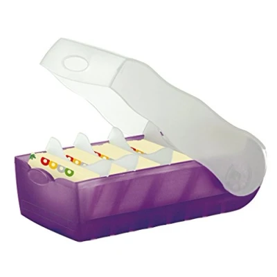 Abbildung von HAN Lernkarteibox CROCO, einfach Vokabeln lernen mit 5 Fächer Lernsystem, DIN A7 Karteikasten für 900 Karten, inkl. Stützplatten + 100 Lernkarten, Karteibox, Lernbox, 997 673, transluzent / lila
