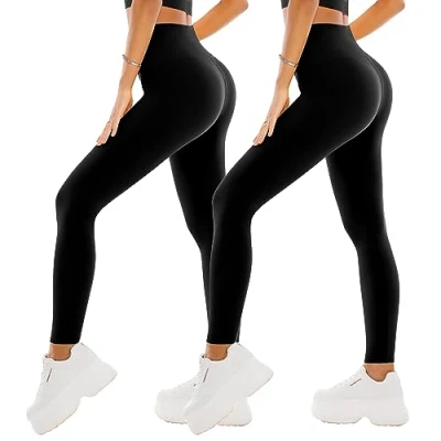 Abbildung von SINOPHANT Leggings Damen High Waist Blickdicht Leggins mit Bauchkontrolle für Sport Yoga Gym(1 Grau,S M)