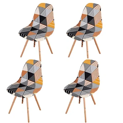 Abbildung von Highdi Stuhlhussen 4er Set Esszimmer Jacquard Strech Esszimmerstühle Bezug Bnehmbare Waschbar Stuhlbezug Universal Küchenstühle Husse Elegante Stuhlabdeckung für Wohnzimmer