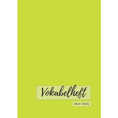 Abbildung von Vokabelheft DIN A4: 2 Spalten liniert Schulheft NEON Gruen in A4 Format mit 70 Seiten fuer Vokabeln und Fremdsprachen ( Englisch, Franzoesisch,italenisch latein etc.)