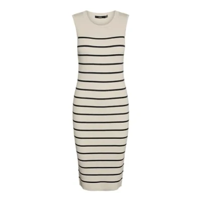 Abbildung von Vero Moda Vmgizelle Oneck Dress Freizeitkleid, Damen, Größe: XL, Birch stripes/black