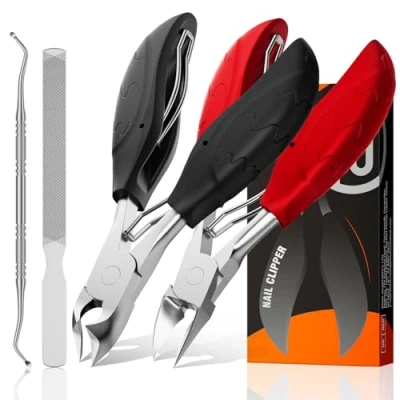 Abbildung von Profi Nagelschere Nagelknipser Set, 4 Pcs Nagelpflegeset Nagelset mit für Fussnägel, Scharf Dicke Eingewachsene Fußnägel, Maniküre Pediküre Set fusspflege Nagelzange