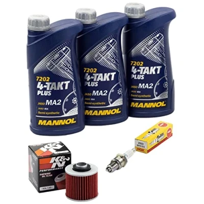 Abbildung von Wartungspaket Öl 3L + Ölfilter Zündkerze für Yamaha SR 500 SR500 48T Baujahr 1984 1999