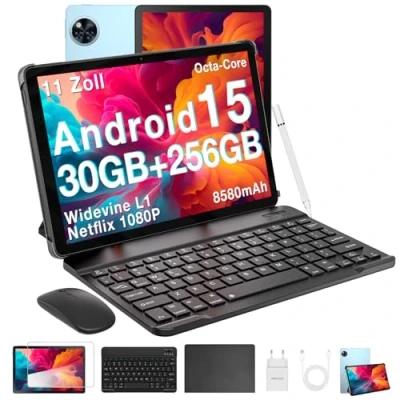 Abbildung von DOOGEE U11 Pro Android 15 Tablet 11 Zoll, 30GB+256GB (2TB TF) Netflix 1080P, 8580mAh, 90Hz Display,5G WiFi, T7200 Octa Core Tablets PC, 13MP+5MP, mit Tastatur, Stift, Maus, Hülle
