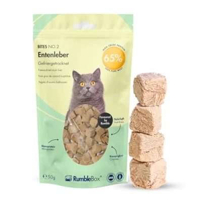Abbildung von RumbleBox 100% Entenleber, gefriergetrocknete Katzensnacks 50g