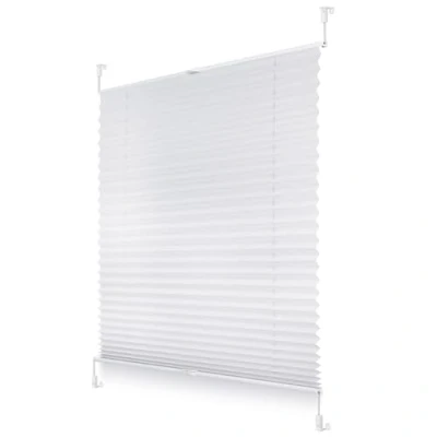Abbildung von Roomy Plissee Klemmfix, verspannt, Blickdicht, Sichtschutz Sonnenschutz Jalousie Weiß, 95 cm x 130 (B L)