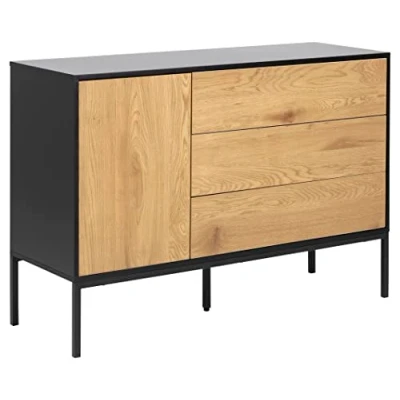 Abbildung von ACTONA GROUP Sideboard, (1), schwarze Kontrastrahmen, 1 Tür und 3 Schubladen, Breite 120 cm