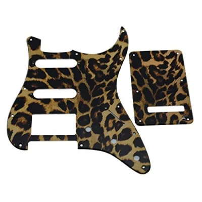 Abbildung von Dopro Northwest Guitars Strat HSS 3D bedruckter Kunststoff Pickguard ST Rückplatte Tremolo Cover für USA/Mexican Fender Leopard Stripe