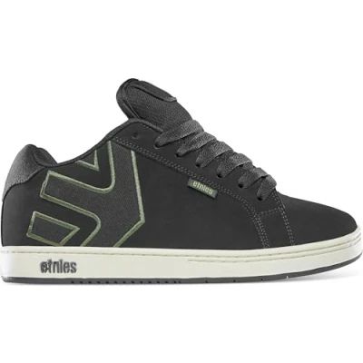 Abbildung von Etnies Fader Skateschuh, Größe: 44, Black/green Lederimitat/textil