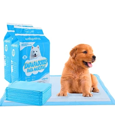 Abbildung von Edipets, Welpen Unterlagen, Welpentoilette, 45x60, Saugfähige Trainingsunterlagen, Einweg Toilettenmatte für Welpen, Puppy Training Pads (40 Stück)