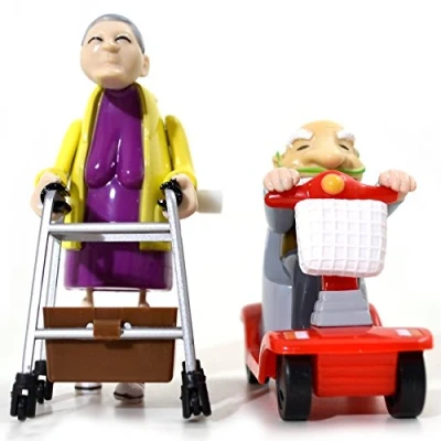 Abbildung von TOBAR Dekofigur Racing Granny &amp; Speeding Grandad aufziehbare Senioren