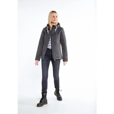 Abbildung von ICEBOUND Strickfleecejacke Damen Grau Melange
