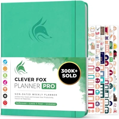 Abbildung von Clever Fox Planer PRO Wöchentlicher &amp; monatlicher Lebensplaner zur Steigerung der Produktivität (Smaragd (Undatiert), A4 (21.5 x 28cm) Englisch)