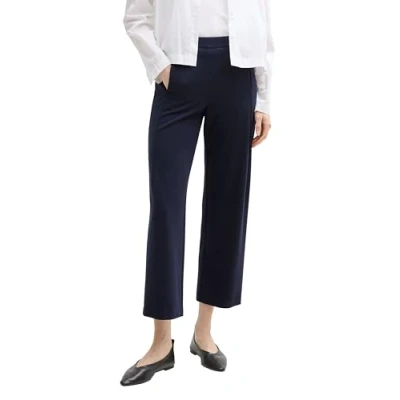 Abbildung von TOM Tailor Cropped Straight Stoffhose, Damen, Größe: 34x28, Sky captain blue