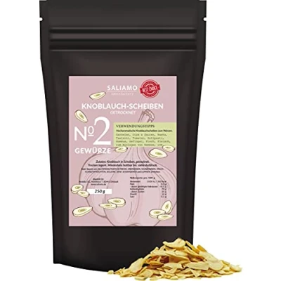 Abbildung von 250g Knoblauch Scheiben, Chips, geschnitten, intensiver Geschmack, getrocknet