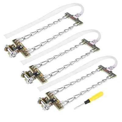 Abbildung von Keenso Auto Reifen Ketten, 3 stücke Stahl Schneekette Eisige Autobahn Anti Rutsch Reifenkette 165 195mm / 205 225mm 235 285mm für PKW SUV (165 195mm) Nicht Slip Kette