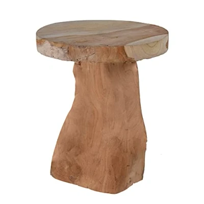 Abbildung von Spetebo Blumenständer Teak Holz Hocker natur 30 x 25 cm (Stück, 1 St., Blumenhocker), Blumenhocker