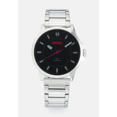 Abbildung von HUGO First Uhr silvercoloured/black, Herren, Größe: One Size, Silver coloured/black