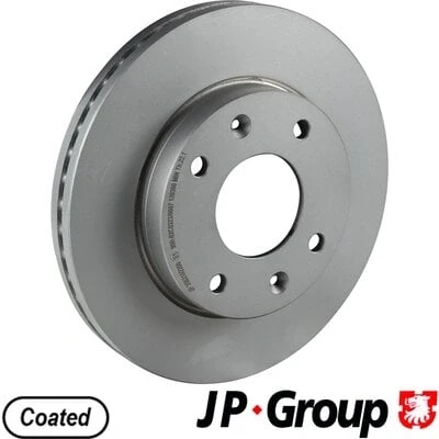 Abbildung von JP GROUP 3563102200 Bremsscheibe Vorderachse 257 24 4 Belüftet beschichtet HYUNDAI: Matrix, Elantra III Schrägheck, Limousine