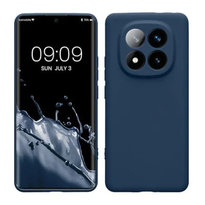 Abbildung von kwmobile Handyhülle kompatibel mit Xiaomi Redmi Note 14 Pro+ 5G / Pro Plus Hülle Handy Case aus weichem Silikon in Marineblau
